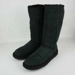 Womens Uggs Classic II Tall Boots Black Shearling size 9 Shoes Ugg Sheepskin